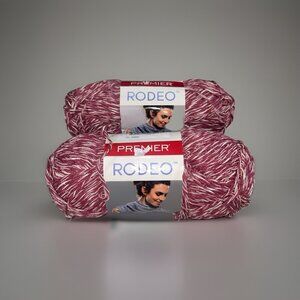 Lot 2 Premier Yarns Rodeo Cotton Blend Twist Yarn Medium Red 5.29 oz 265 yds New